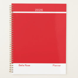 Agenda Rojo Brillante Minimalista