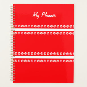 Agenda Rojo con puntos blancos y líneas Planner