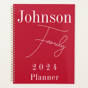 Agenda Rojo familiar moderno 2024