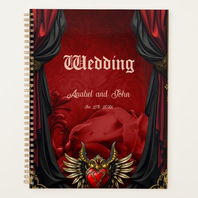 Agenda Romance gótico, corazón de pasión. (Anverso)