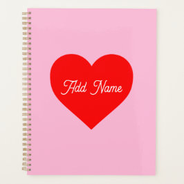 Agenda Romántico del corazón rojo Pastel Rosa Personaliza