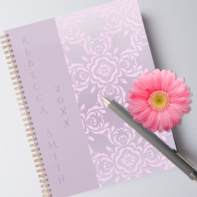 Agenda Romántico Patrón de Damasco rosa Claro y Lujoso (Subido por el creador)