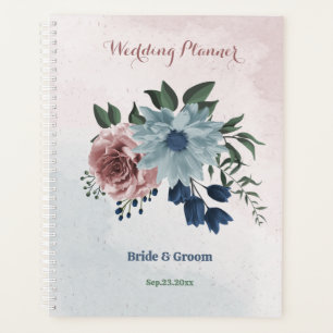 Agenda rosa azul polvoriento azul marino floral vegetació