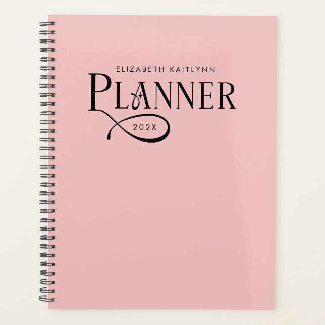 Agenda Rosa Beige Personalizado Moderno (Anverso)