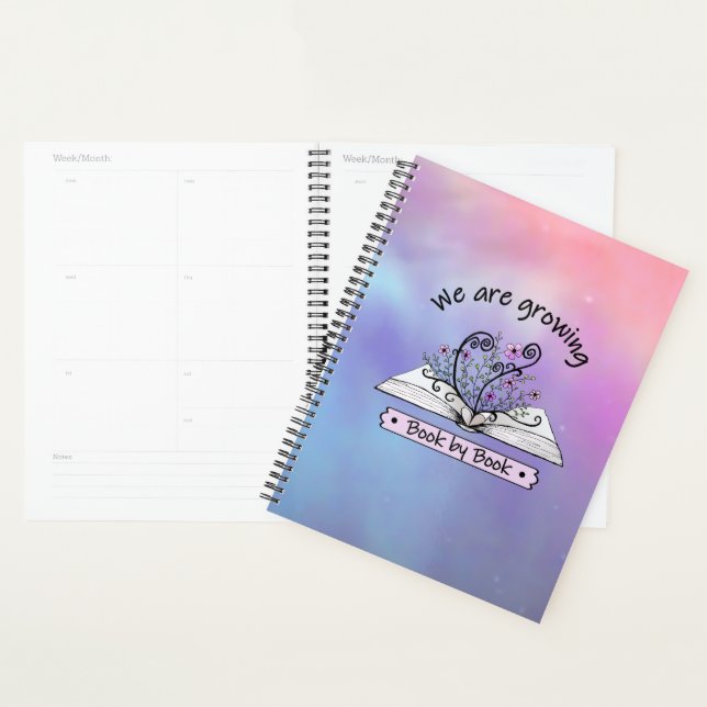 Agenda Rosa Blumen, die aus Buch wachsen (Demostración)