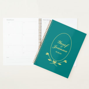Agenda Rosa Boda verde azulado