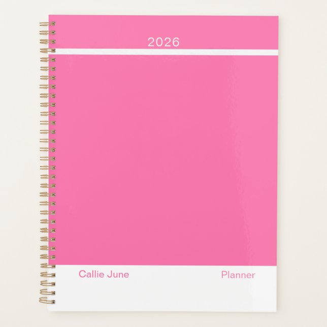 Agenda Rosa Brillante Minimalista (Anverso)