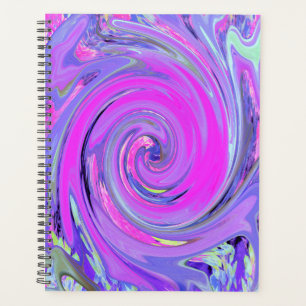 Agenda Rosa Caliente Colorido y Remolino Hippie Boho Mora