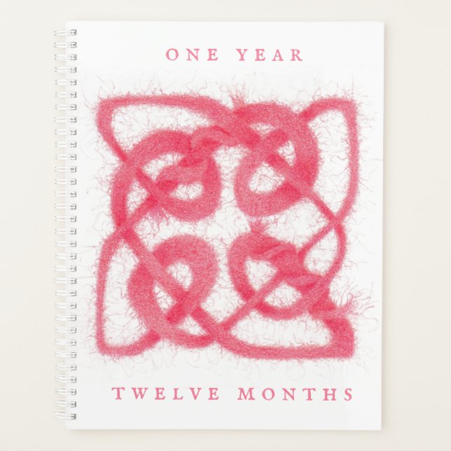Agenda ROSA CELTIC KNOT 8.5x11 Planner / Calendario (Anverso)