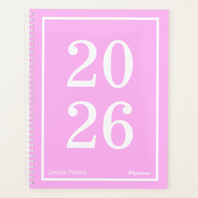 Agenda Rosa Chicle Año Grande Grande (Anverso)