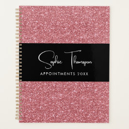 Agenda Rosa de año nuevo purpurina