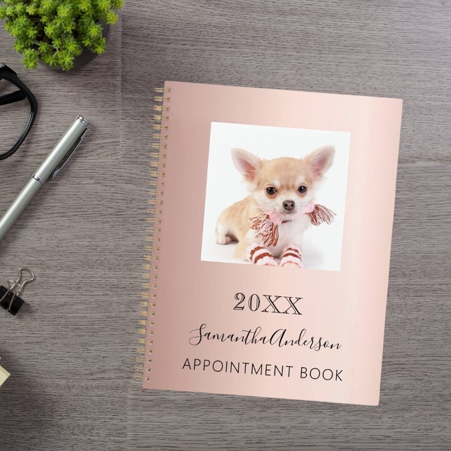 Agenda Rosa de  de foto personalizado de gato (Subido por el creador)