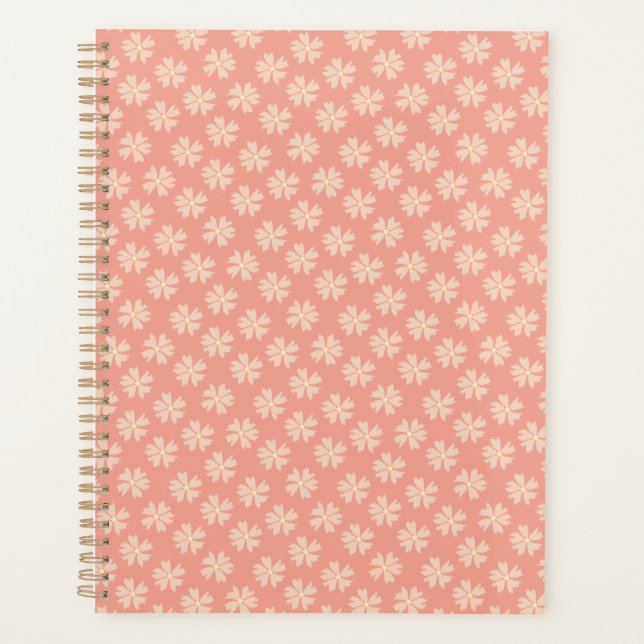 Agenda Rosa De Patrón Floral Rosa Elegante (Anverso)