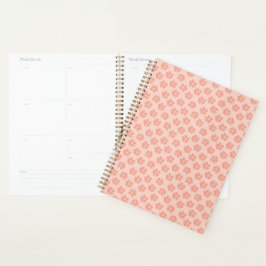 Agenda Rosa De Patrón Floral Rosa Elegante