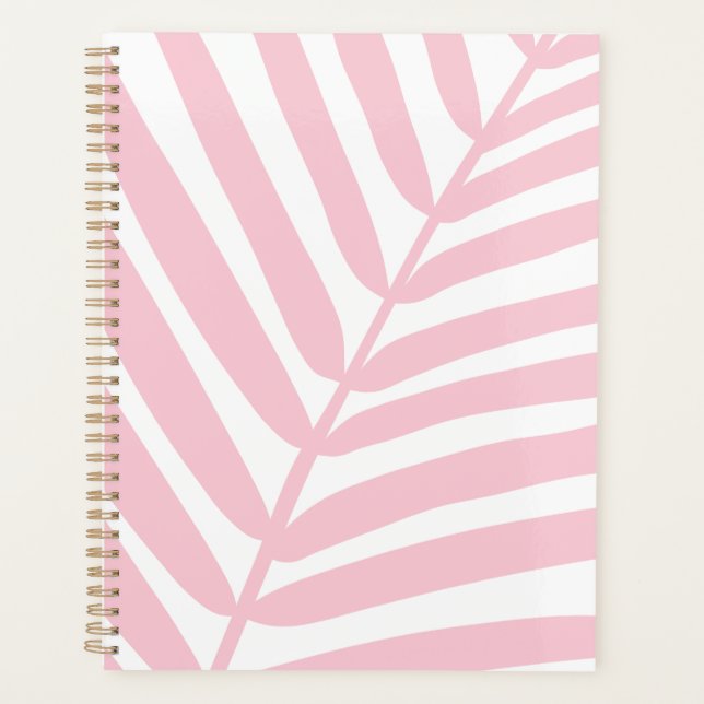 Agenda Rosa del bebé de hoja de palma tropical (Anverso)