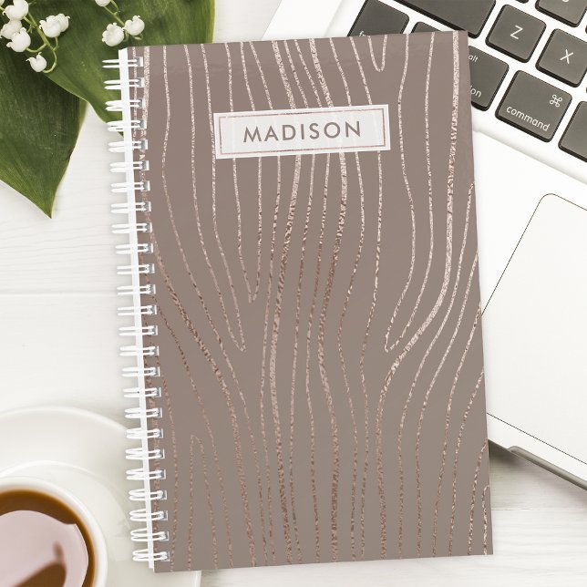 Agenda Rosa Dorado Grano de Madera Abstracto Luxe Glam (Subido por el creador)