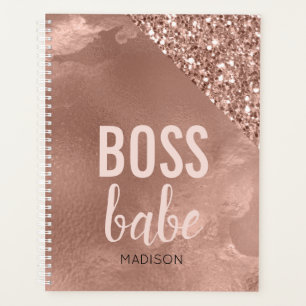 Agenda Rosa Dorado Personalizado Brillo   Jefa Nena Rosa