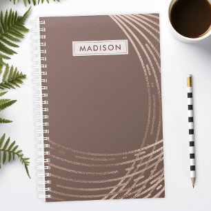 Agenda Rosa Dorado y Mauve Abstracto Personalizado de Mod