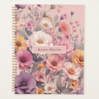 Agenda Rosa floral moderno rosa elegante