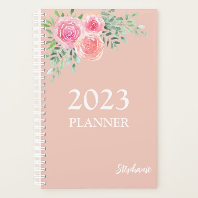 Agenda Rosa floral Rubor (Anverso)