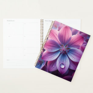 Agenda Rosa floral y Lilac púrpura
