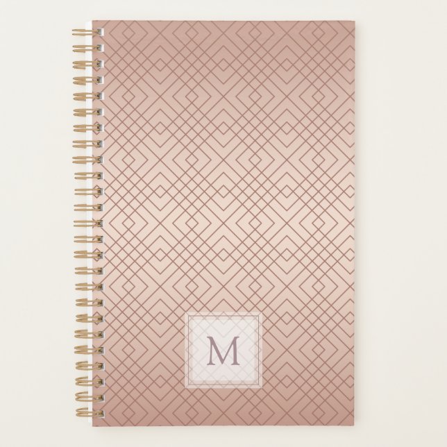 Agenda Rosa Gold de patrón de lujo personalizado (Anverso)