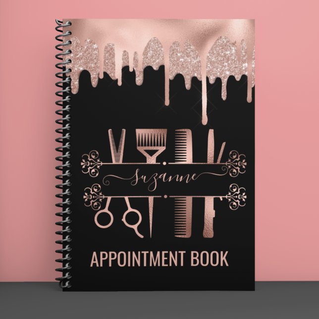 Agenda Rosa Gold Stylist Hairstylist Hair Purpurina (Subido por el creador)