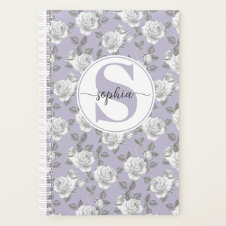 Agenda Rosa Jardín Monograma Lavanda Planner