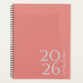Agenda Rosa minimalista Personalizado Personal Mensual