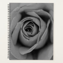 Rosa Monocromático Espiral Planner Semanal/Mensual