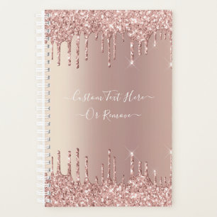 Agenda Rosa Oro Purpurina Rubor Perforaciones de espuma P