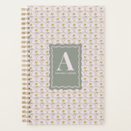 Agenda Rosa Pastel Floral Personalizado de Venera