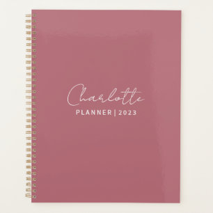 Agenda Rosa personalizado elegante planner 2023