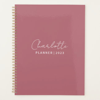 Agenda Rosa personalizado elegante planner 2023