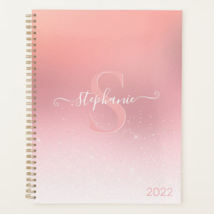 Agenda Rosa Purpurina Shimmer Rosa Sparkle Monogramed