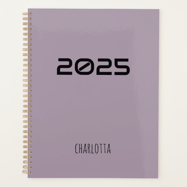 Agenda Rosa Quartz | Nombre personalizado negro (Anverso)