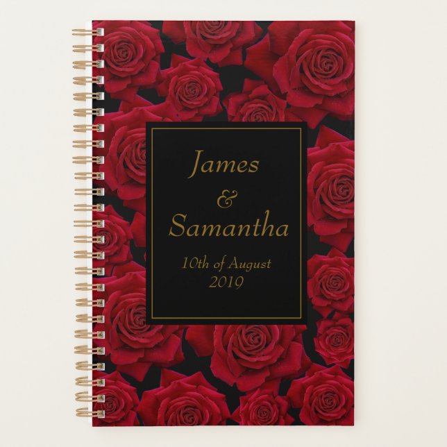 Agenda Rosa Roja Elegante - Boda (Anverso)