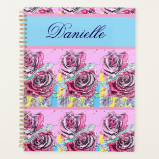 Agenda Rosa Roja Rosas Acuarela Shabby Chic Rosa Azul