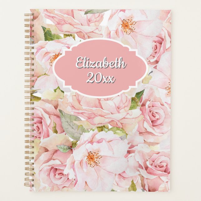 Agenda Rosa Romántica Personalizada (Anverso)