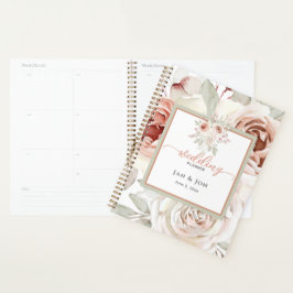 Agenda Rosa Romántico Pastel Pink Editable Wedner Planner
