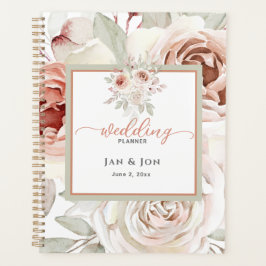 Agenda Rosa Romántico Pastel Pink Editable Wedner Planner
