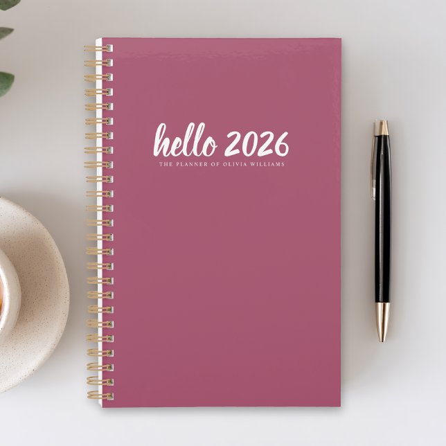 Agenda Rosa Rosa de Hola minimalista 2026 (Subido por el creador)
