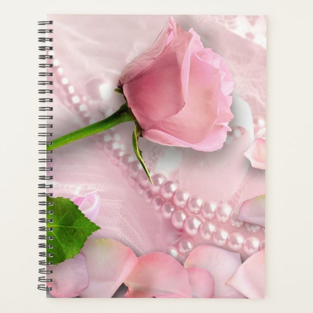 Agenda Rosa rosa, Petales y Perlas (Anverso)