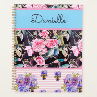 Agenda Rosa Rosa Shabby Chic Rosas Acuarela Rosa Azul