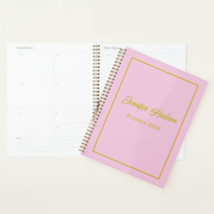 Agenda Rosa simple y profesional de luz suave