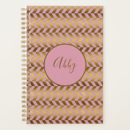 Agenda Rosa y dorado personalizado en espiga