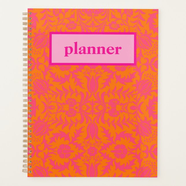 Agenda Rosa y naranja elegante (Anverso)