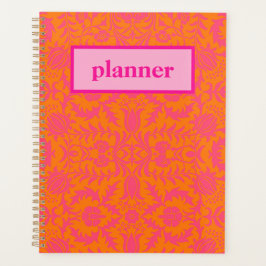 Agenda Rosa y Naranja preppy