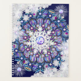 Agenda Rosada azul y copo de nieve