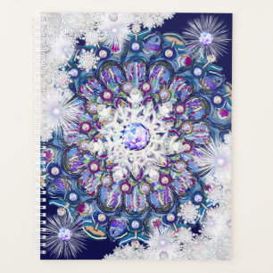 Agenda Rosada azul y copo de nieve